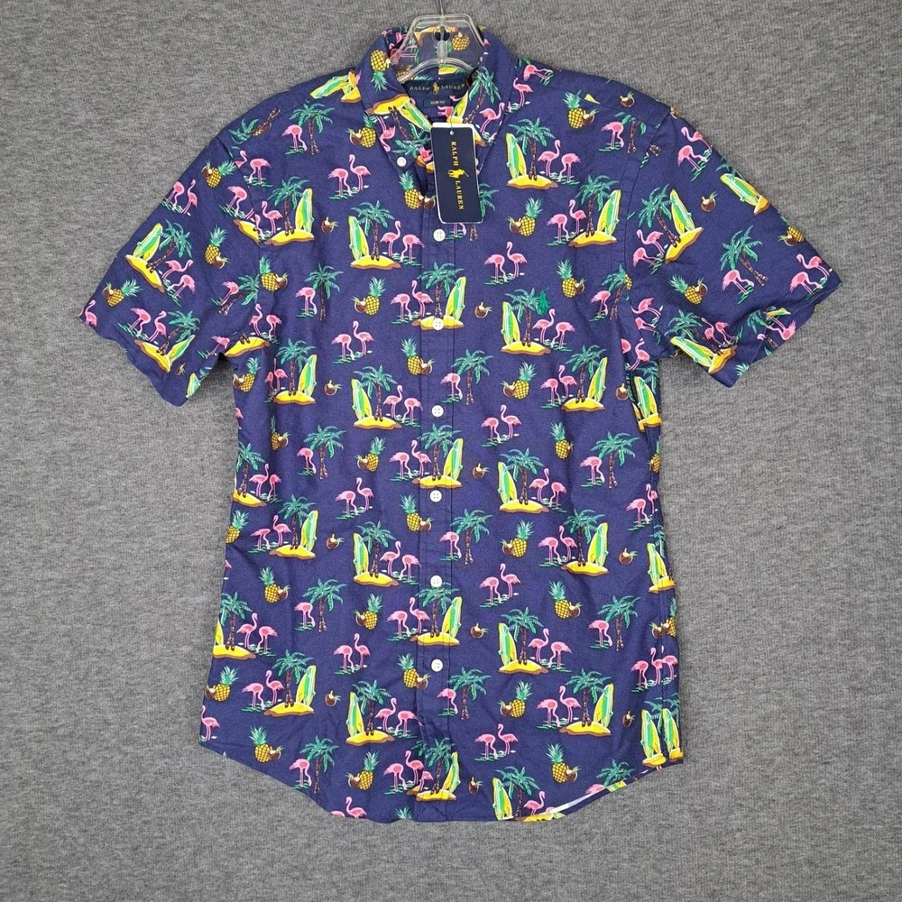 Polo Ralph Lauren Tropical Hawaiian Print Button Down SS Shirt Men's Small NWT